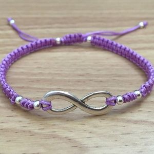 Silver Infinity Light Purple Shamballa Bracelet